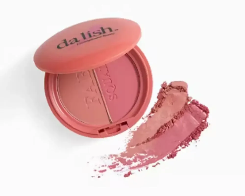 DA LISH COSMETICS Powder Blush Duo in Peachy Keen (soft peach/pink coral)